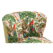 Red Parrot on Green Tropical Forest Accent Chair